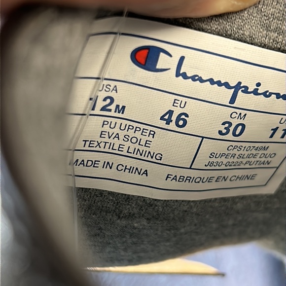 Champion Mens Super Slide Duo Slippers CPS10749M Black Size 12M J830-0222-PUTIAN - Picture 14 of 17